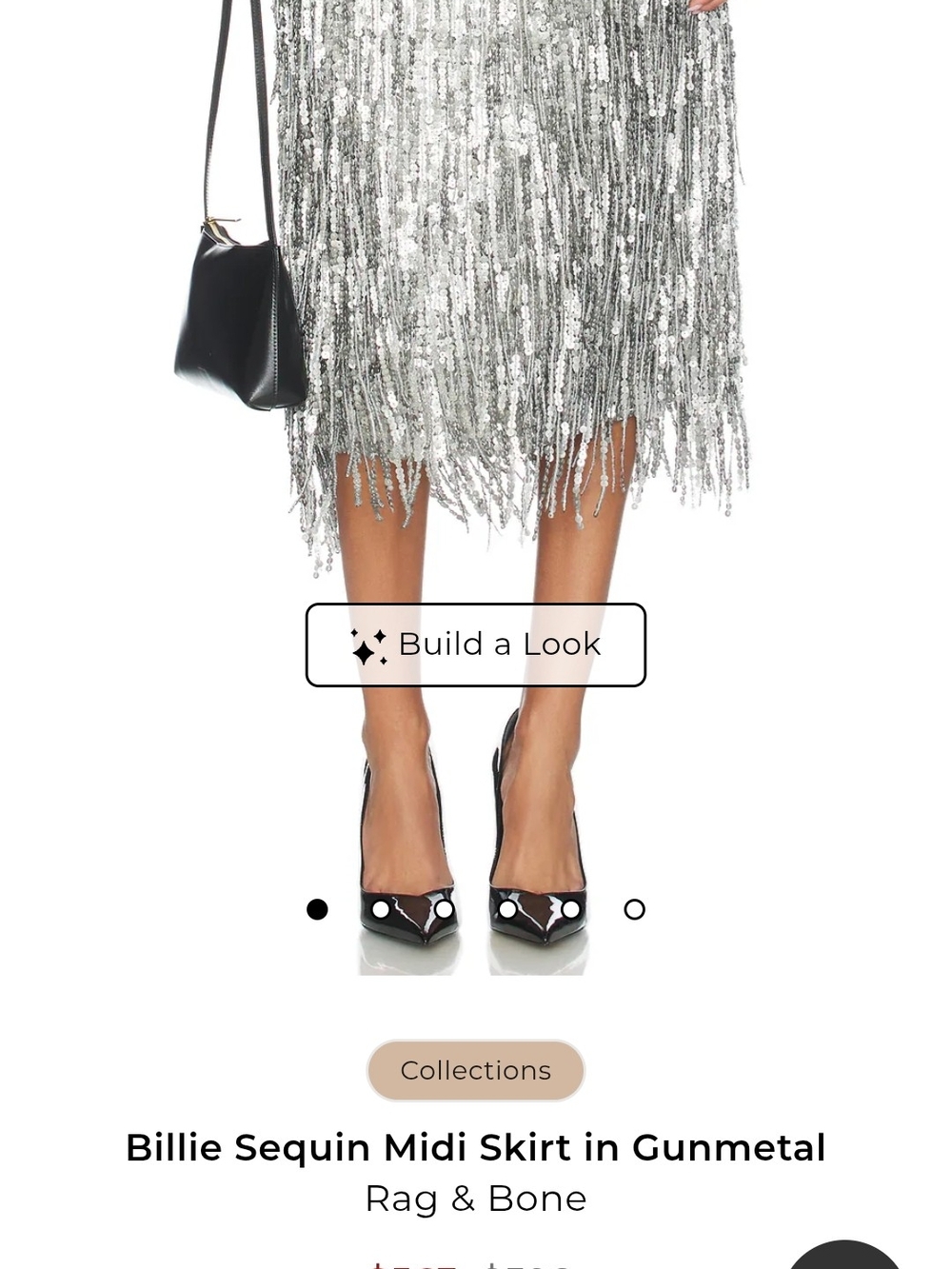 Whimsical rag & bone Gunmetal Sequin Fringe Midi Skirt
